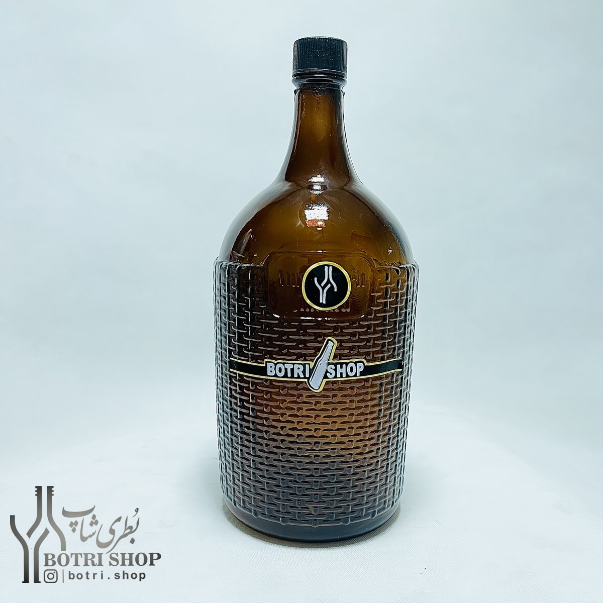 بطری های شیشه ای بطری 4لیتری حصیری قهوه ای چ.پ